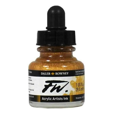 Daler Rowney FW Acrylic Artist Ink  Gold 30ML The Stationers